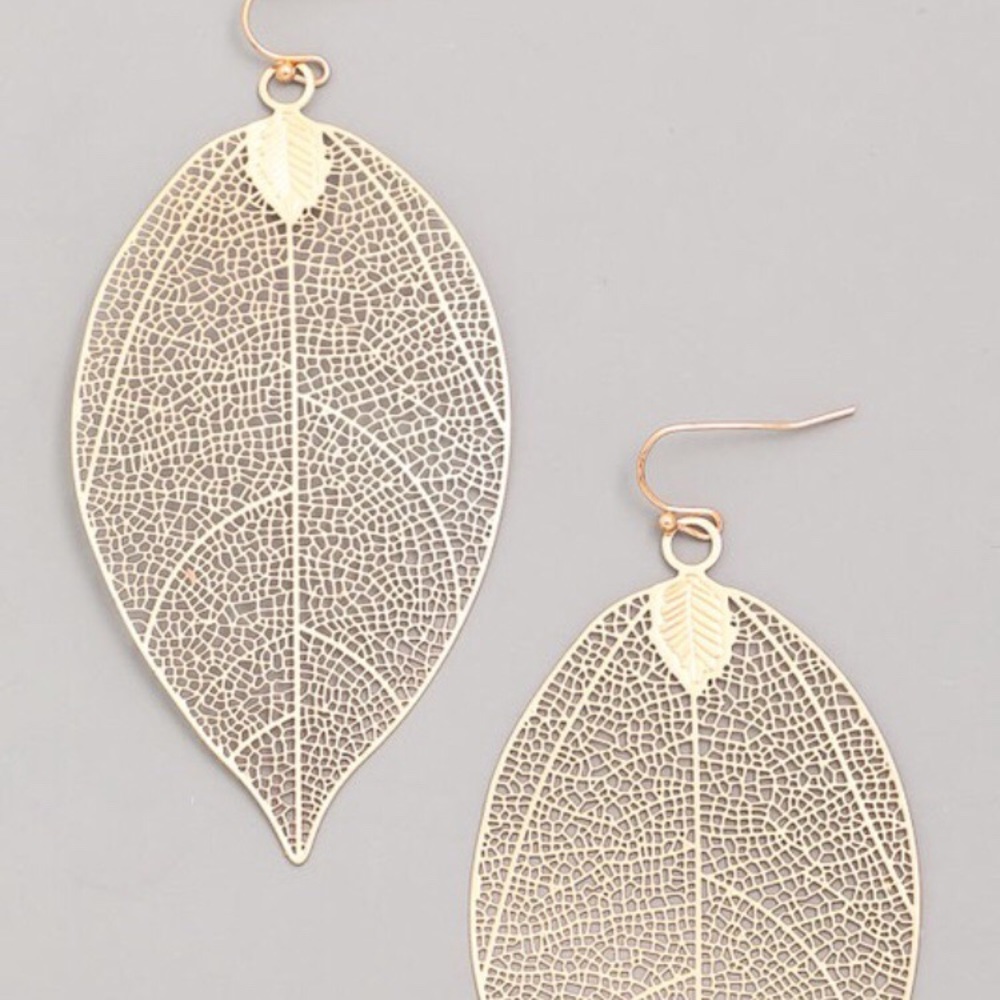 ❗️Last One❗️NWT Gold Leaf Earrings - Picture 3 of 3